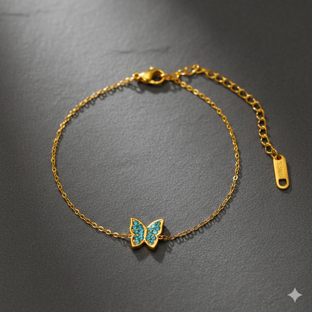 18K Gold-Plated Butterfly Adjustable Bracelet