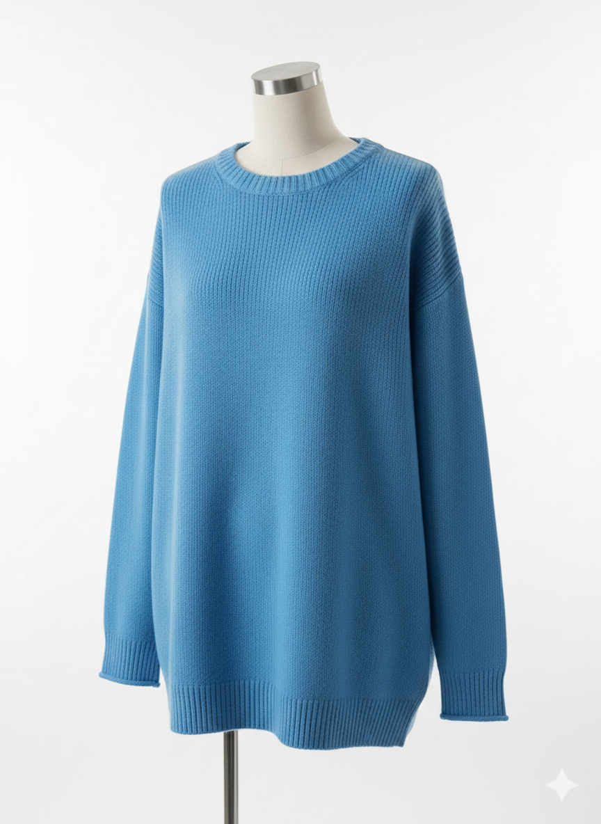 Round Neck Dropped Shoulder Sweater