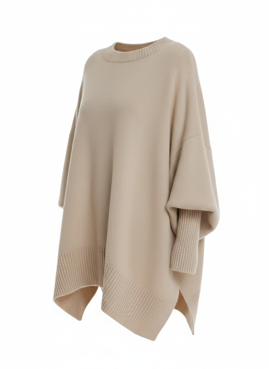 Oversized Batwing Sleeve Round Neck Sweater