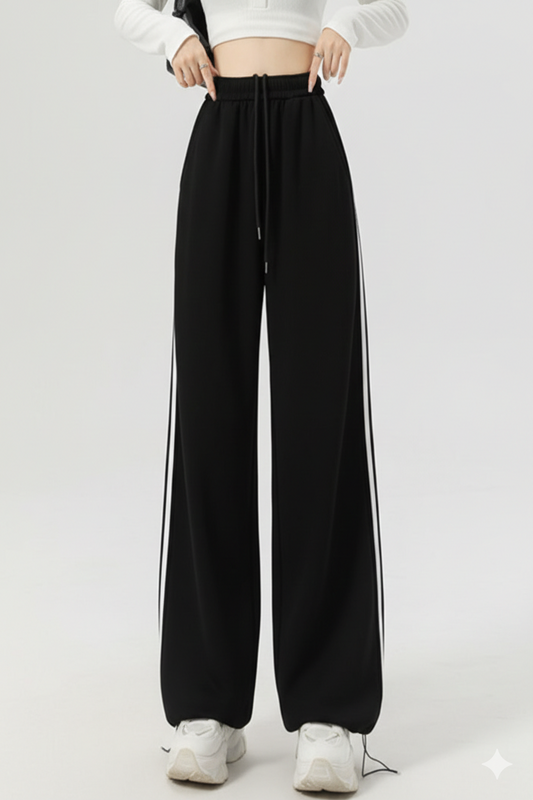 Wide Leg Side Striped Pants