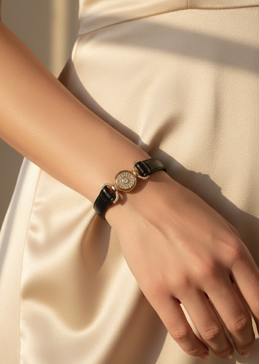 Rhinestone Decor PU Leather Belt