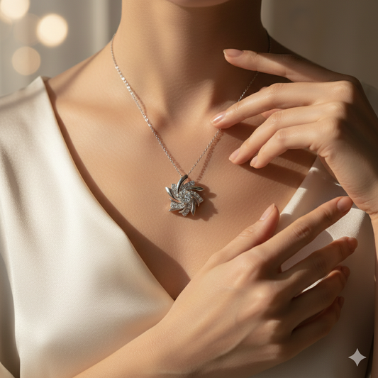 925 Sterling Silver Moissanite Pendant Necklace