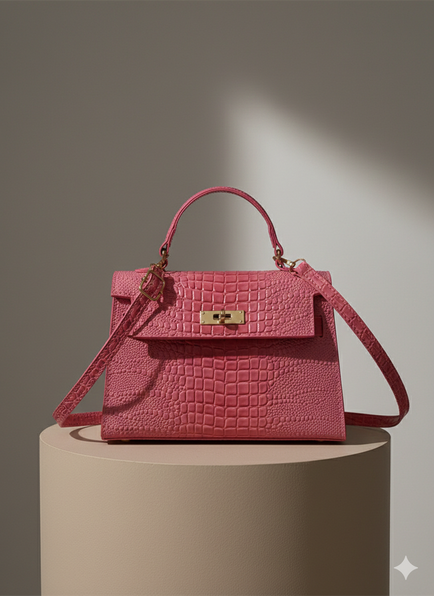 Embossed Flap Crossbody Bag