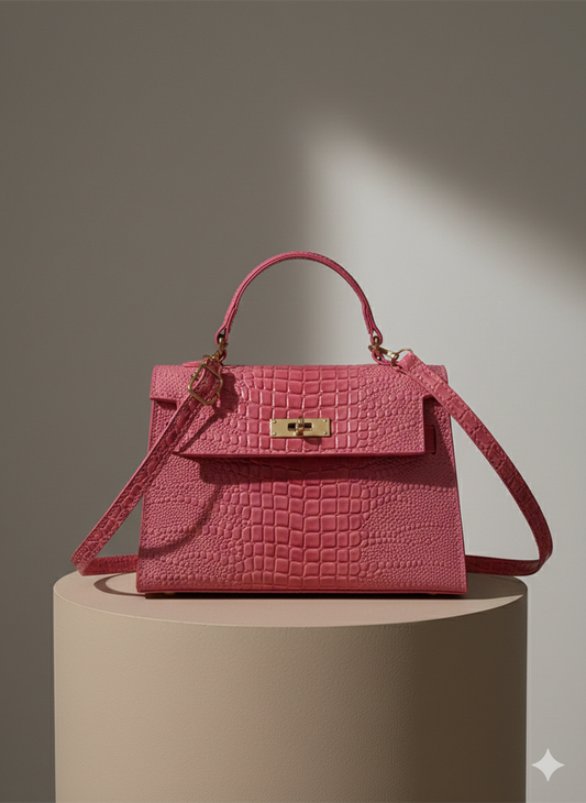 Embossed Flap Crossbody Bag