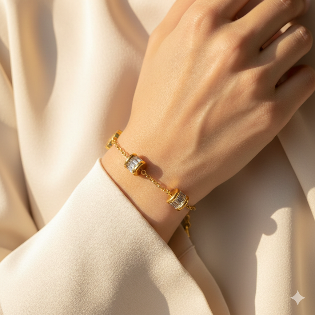 18K Gold-Plated Flower Bracelet