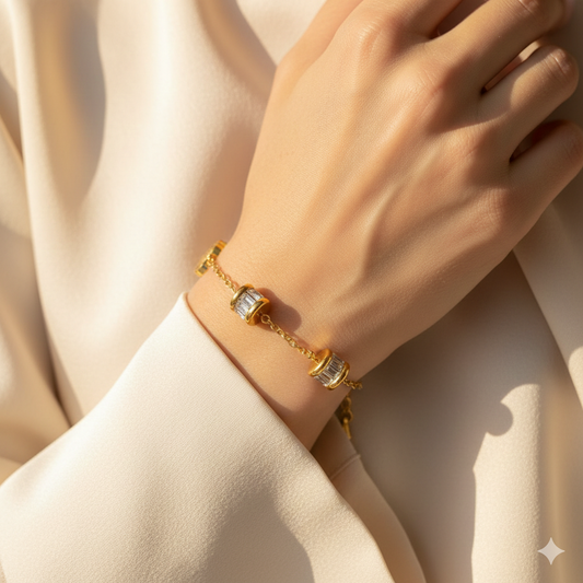 18K Gold-Plated Flower Bracelet