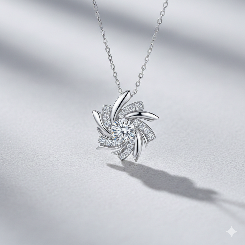 925 Sterling Silver Moissanite Pendant Necklace