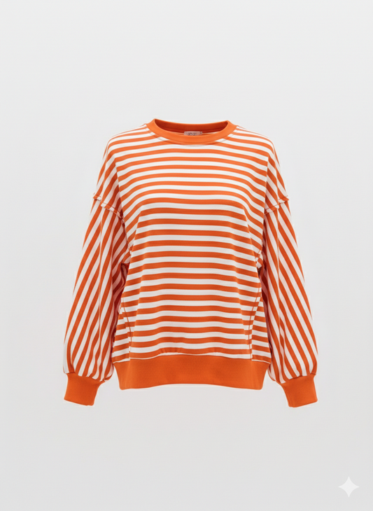 Striped Long Sleeve Casual Sweatshirt