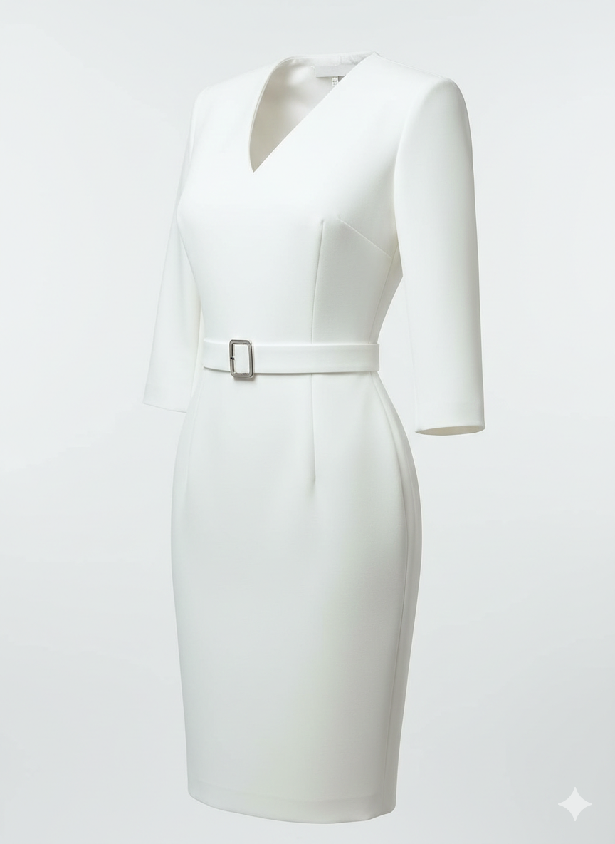 Surplice Half Sleeve Dress