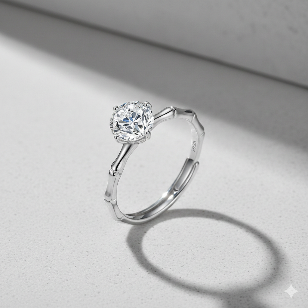 1 Carat Moissanite Minimalist Ring