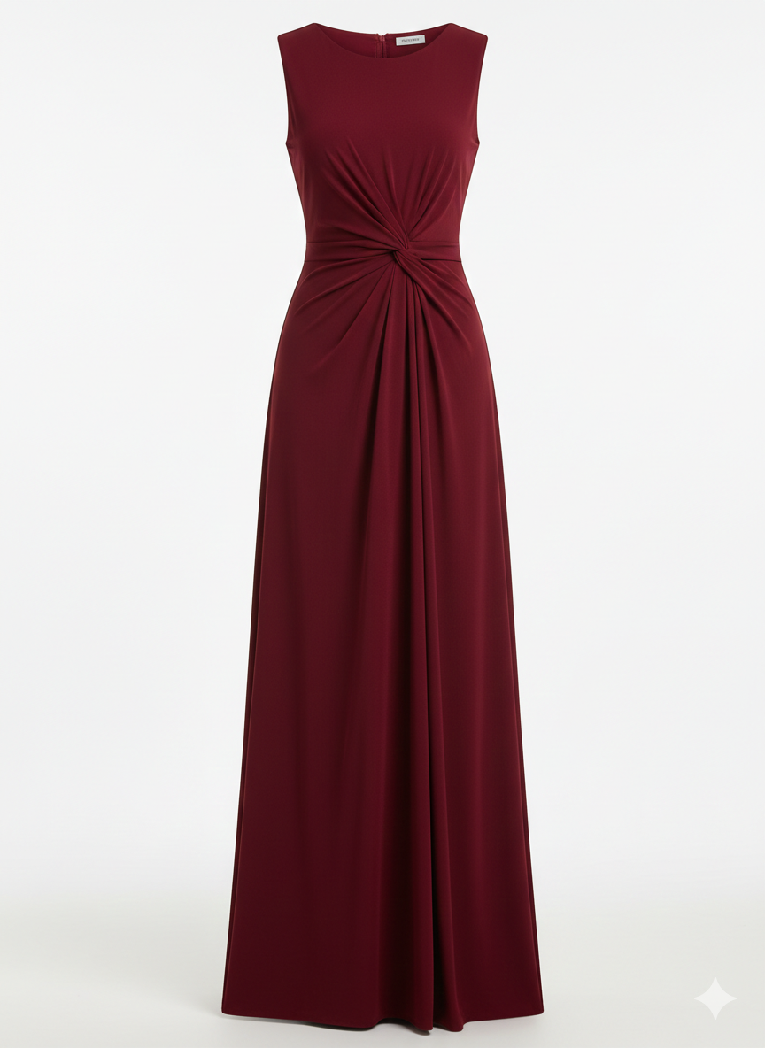 Twisted Round Neck Sleeveless Maxi Dress