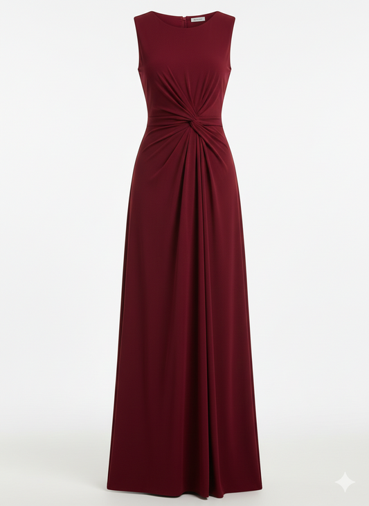 Twisted Round Neck Sleeveless Maxi Dress