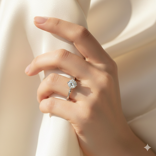 1 Carat Moissanite Minimalist Ring