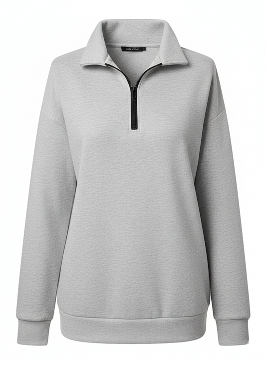 Quarter Zip Dropped Shoulder Sweatshirt