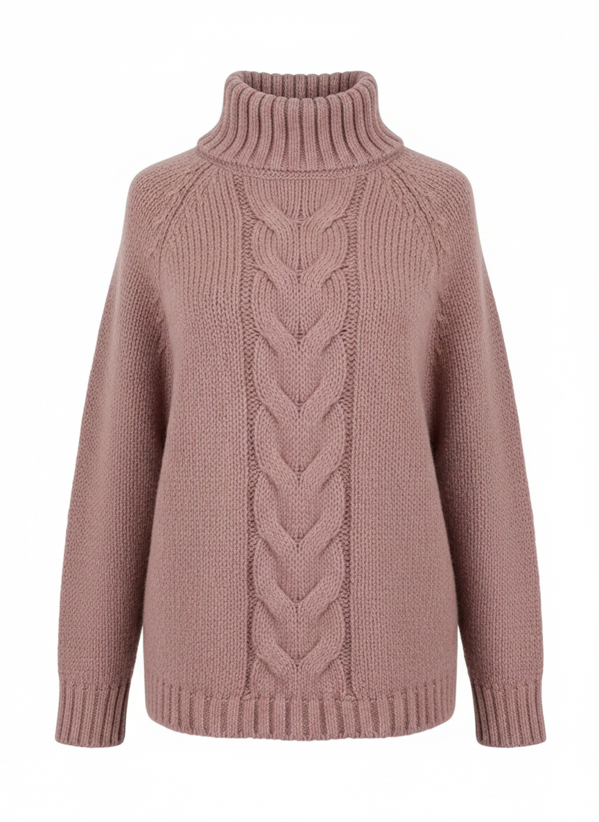 Full Size Cable-Knit Long Sleeve Sweater Plus Size