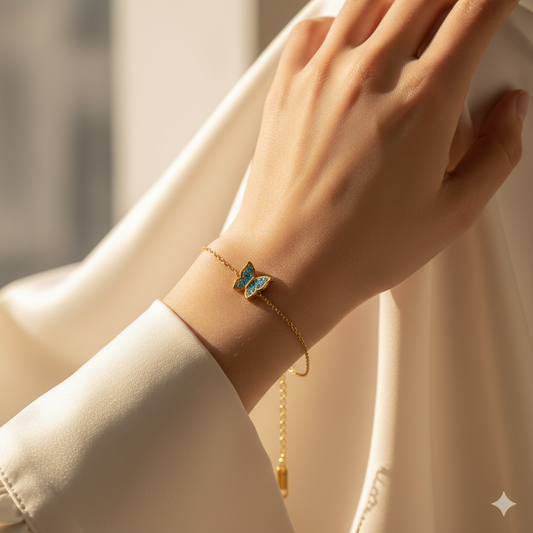 18K Gold-Plated Butterfly Adjustable Bracelet