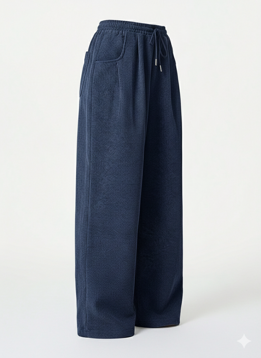 Casual Corduroy Wide Leg Pants